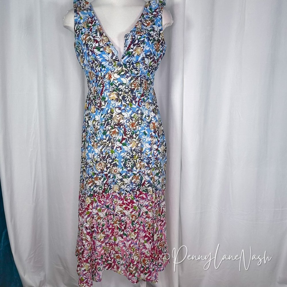 Saloni Floral Silk Holly Margerite Midi Dress - Picture 3 of 16